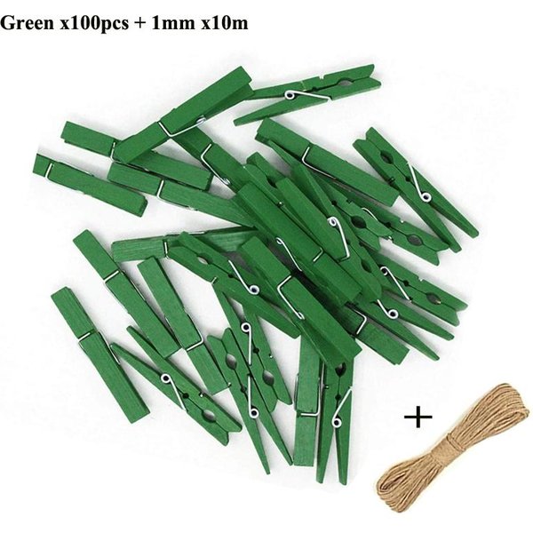 50/100 Sztuk Mini 25Mm Naturalne Drewniane Klipsy Klipsy Do Zdjęć Clothespin DIY Wesele Klipsy Drewniane KołKi Dropshipping Yellow-50Pcs-image