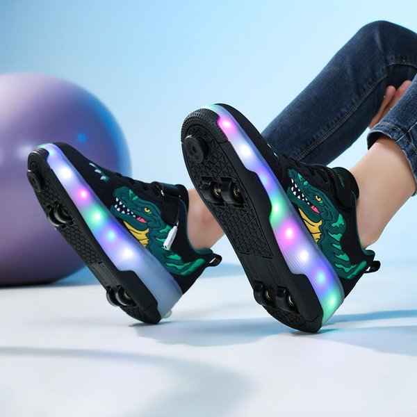 Nowe Buty Na KółKach ChłOpcy Rolki UciekająCe Buty CzterokołOwe Niewidoczne LśNiąCe Buty Moda KołO Lot 35-image