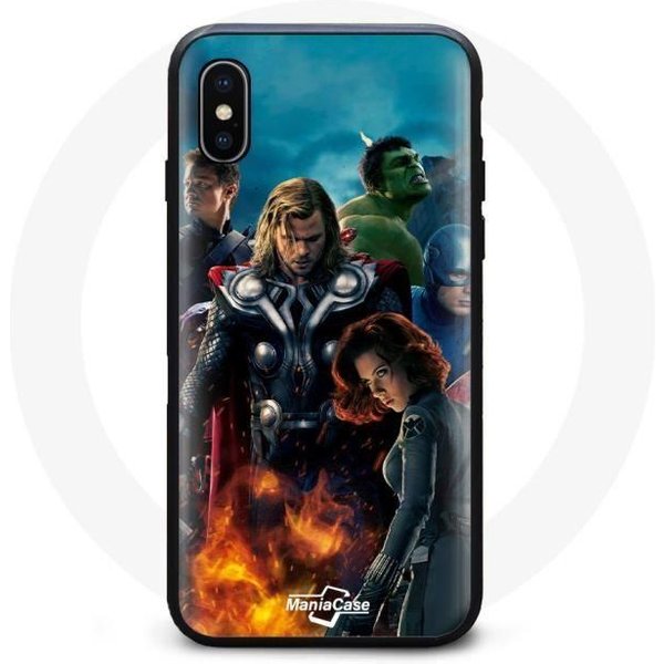 Funda - Maniacase - Iphone XS Max - Flexible - Negra - Los Vengadores-image