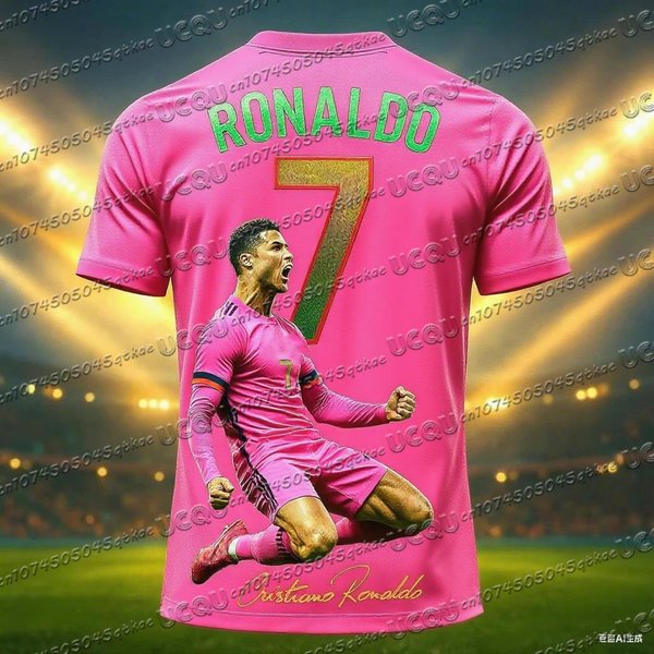 Koszulka PiłKarska Drukowana 3D Nr 7 Ronaldo ChłOpcy Dziewczynki Treningowa Dzieci Sportowa OddychająCa KróTki RęKaw DziecięCa Koszulka 140-image