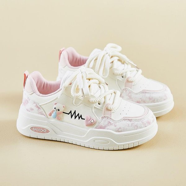 Zapatos Blancos De Primavera Nuevo Estilo De Zapatos Deportivos De Plataforma Alta Para Estudiantes Zapatos Casuales Para Street Style 37 White-image