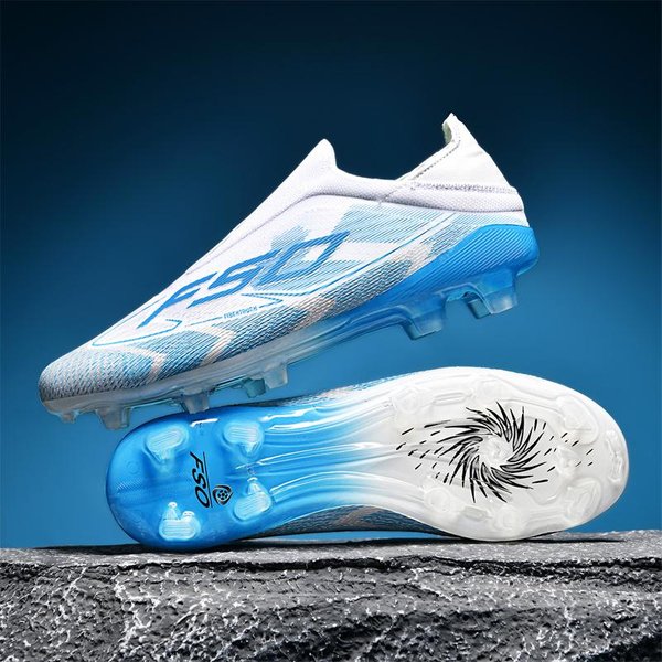 Nuevas Zapatillas De FúTbol Ultraligeras Para Hombre Tf/Fg Botas De FúTbol Profesionales Unisex Antideslizantes Tacos De Entrenamiento Para FúTbol Campo Exterior Chuteira 37 Azul-image