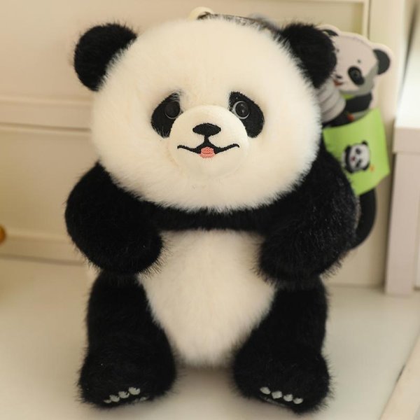PięKna Pluszowa Zawieszka Panda, Pluszowa Zabawka Panda, Pluszowy Brelok Kawaii, Zabawka Red Panda, Pluszowa Zawieszka Panda 15Cm-image
