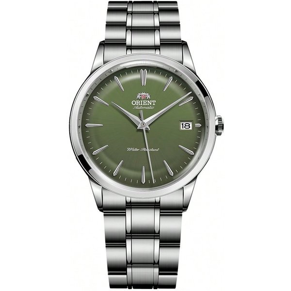 Zegarek Unisex Mechaniczny Automatyczny/RęCzny Dwukierunkowy Mechanizm, Wodoszczelność 30M, Zielona Tarcza, Metalowa Bransoleta RA-AC0M09E30B-image