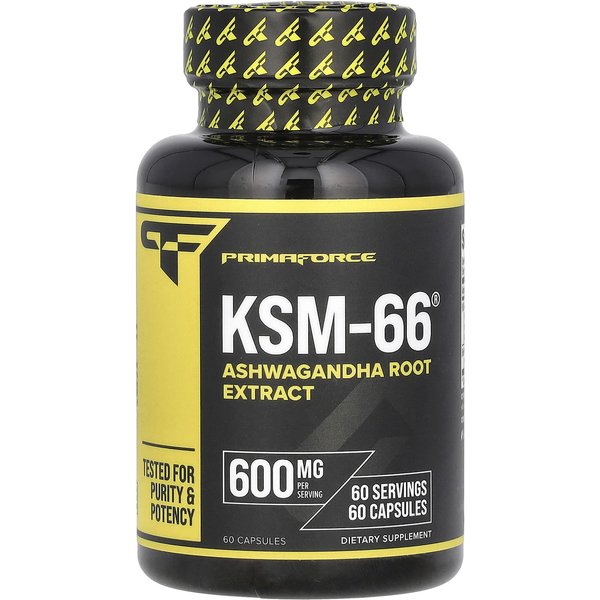 Primaforce, KSM-66, Ekstrakt Z Korzenia Ashwagandhy, 600Mg, 60 KapsułEk-image