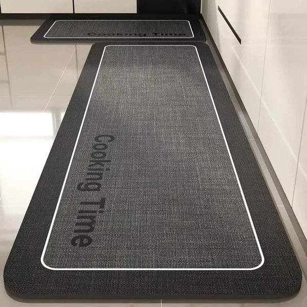 Czarny Dywanik Kuchenny Z PVC Wodoodporny Odporny Na Olej AntypośLizgowy Zmywalny DłUgi Chodnik Do Domu 50X120CM(1.6X3.9FT-image