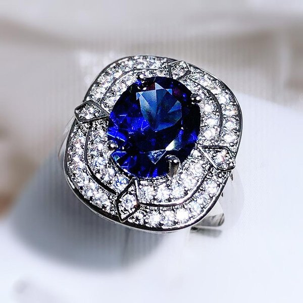 Popular JoyeríA Japonesa Y Coreana Micro IncrustacióN Diamante Gota De Agua Zirconia Diamante SintéTico Cabeza De Flor Anillo Adjustable Opening-image
