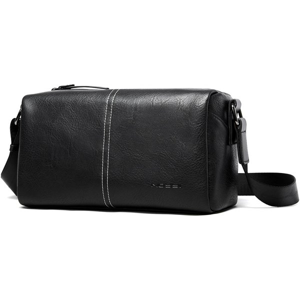 Bolso Cruzado De Cuero Para Hombre, Bolso De Un Solo Hombro, Bolso Tipo Almohada De Gran Capacidad, Bolso Cruzado Casual Para El DíA A DíA, Bolso De Alta Gama Para Hombre Negro-image