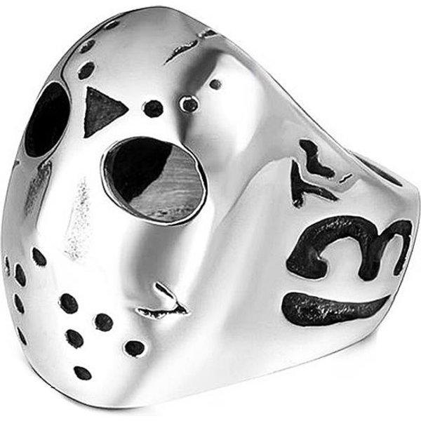Anillo De MáScara De Jason ÚNico De Moda Para Hombre Chico Punk Hip Hop Acero Inoxidable 316L Anillos Amuleto De Motocicleta JoyeríA Regalo 8-image