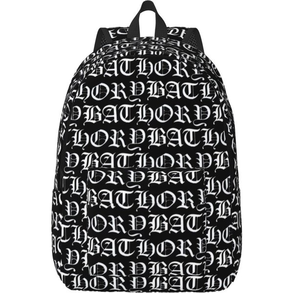 Plecak Z Logo Bathory Plecak Jednodniowy DużA Pojemność ChłOpcy Dziewczynki Plecak Na KsiążKi Torba Szkolna Torby Na Ramię Dla MężCzyzn Kobiet 31X16X45 Cm-image