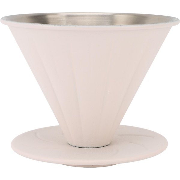 Goteador De Café Pour Over Acero Inoxidable 304 Moderno Cono Para Preparar Café Taza Filtro De Café Beige L S For 1 To 2 Cup White-image
