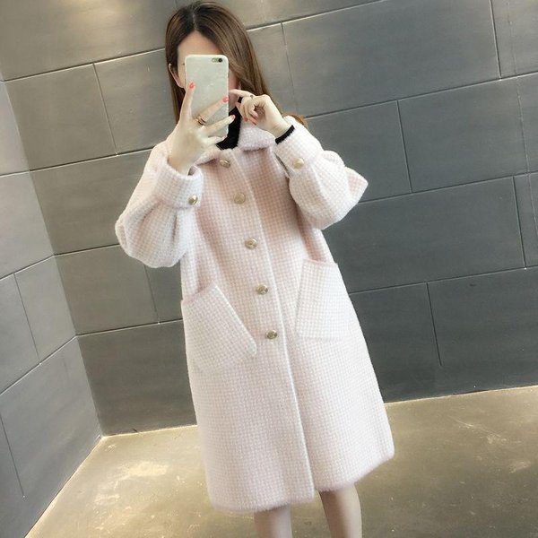 Abrigo De Lana De Talla Grande Para Mujer, Abrigo CáLido De Manga Larga Y Cortavientos De Talla Grande Para OtoñO E Invierno S-image