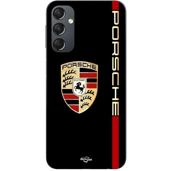 Funda Para Samsung Galaxy A24 Logo Porsche Rojo Y Dorado Fondo Negro Maniacase-image