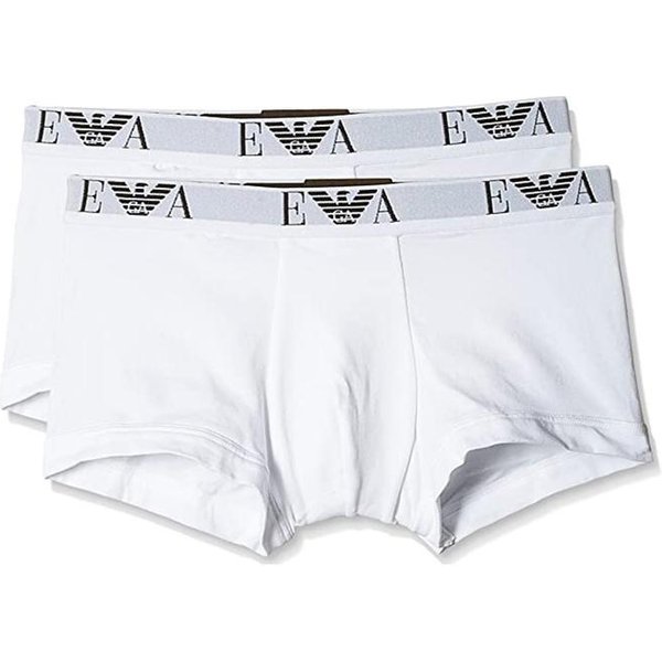 Emporio Armani Primavera/Verano 22 Calzoncillos Tipo BóXer De AlgodóN Estampados Paquete De 2 Ropa Interior Para Hombre Blanco 111210-CC715-04710 S-image