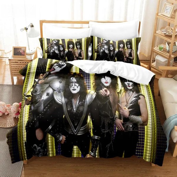 Juego De Cama Kiss Banda Funda NóRdica Individual Doble Queen King Twin Para NiñOs Adultos Juego De Funda NóRdica Suave Regalo 240X220Cm 3Pcs-image