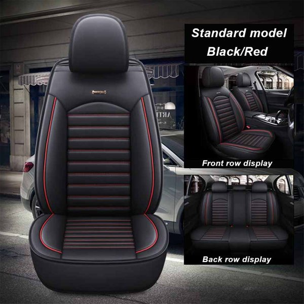 CojíN Para Asiento De Coche Cuatro Estaciones General Funda De Asiento Integral Funda De Asiento De Cuero Asiento De 5 Plazas SedáN Especial CojíN Completo Para Asiento De Coche Standard Model Black-image