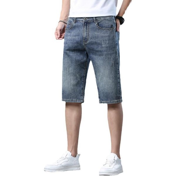 Szorty Jeansowe MęSkie Letnie Cienkie Spodnie PięCiopunktowe MęSkie Letnie Jeansowe MęSkie Letnie Casualowe Spodnie śRedniej DłUgośCi MęSkie Letnie Proste Slim Fit 29 Gray-image