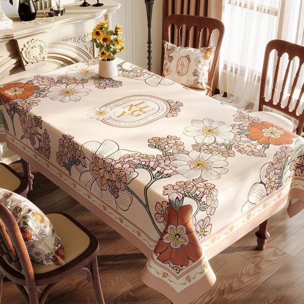 Obrus Z Nadrukiem Pvc, Wodoodporny, Odporny Na Olej, Odporny Na Oparzenia, Obrus Z Wzorem Litery, ProstokąTny Obrus 80X120Cm 1Pcs-image