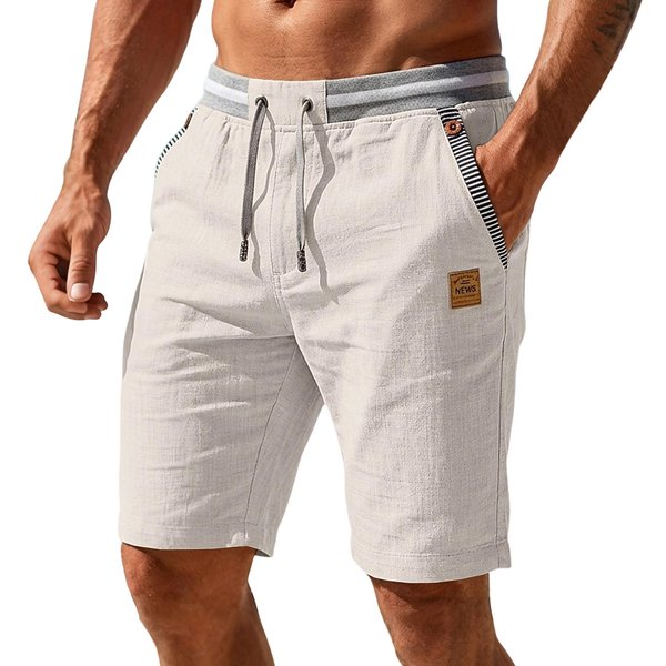 Pantalones Cortos Casuales Para Hombre Pantalones Cortos Deportivos Para Exteriores Con Cintura EláStica Para Hombre XL Beige-image