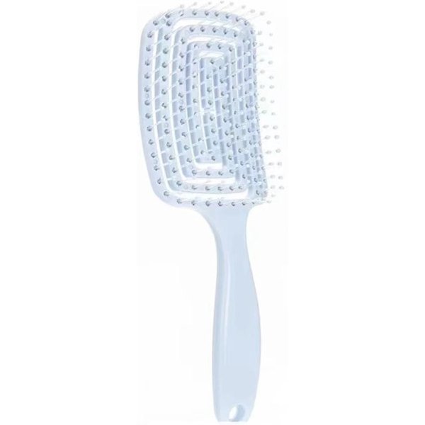 1 Peine De Masaje EláStico, Cepillo Hueco Para El Cabello, Peines De Masaje Para El Cuero Cabelludo, Herramienta Desenredante Para Peinar El Cabello Y Desenredar Con Secado RáPido Azul-image