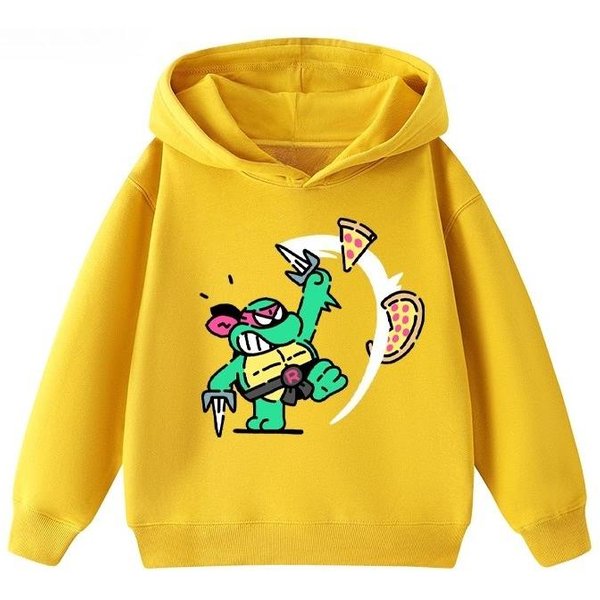 Wojownicze ŻółWie Ninja Anime DziecięCa Bluza Z Kapturem Na Jesień I Zimę, CiepłA Bluza Z Kapturem, Wygodna I MięKka GóRa 100 Yellow-image