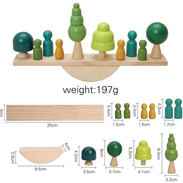 Juguetes Sensoriales Montessori Juguetes De Apilar Para Bebé RéPlica De Casas Del Bosque Bloques De Madera Del Bosque Juego De EducacióN Infantil Regalo-image