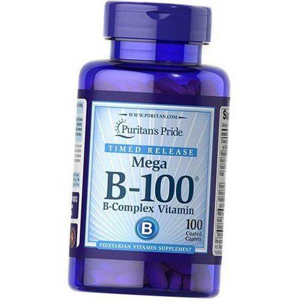 Kompleks Witamin B Mega B-100 O OpóźNionym Uwalnianiu, Puritan's Pride 100 KapsułEk (36367182) 100Caplets-image