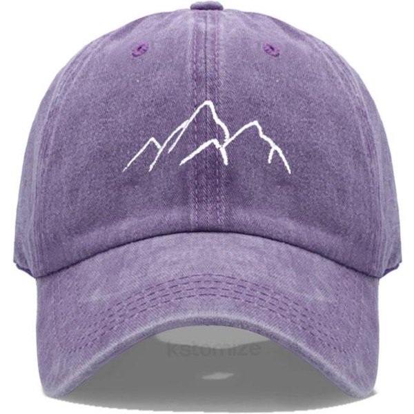 Gorra De BéIsbol Bordada De Cordillera Para Mujeres Hombres Moda Ajustable AlgodóN Lavado Gorra De Papá Unisex CláSica Gorras De Golf Adjustable Gray-image