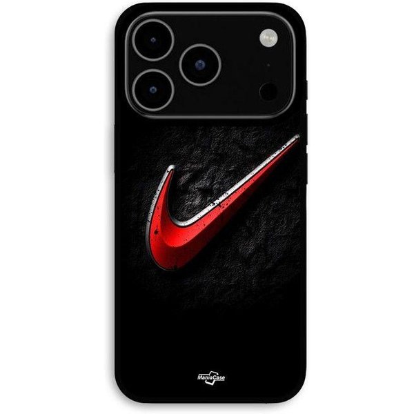 Funda Para Iphone 17 Pro Logo Nike Rojo Fondo Negro Maniacase Negro-image