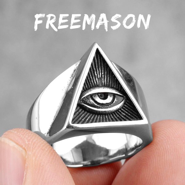 Anillos MasóNicos Illuminati Ojo De Pulpo Acero Inoxidable Mujer Hombre Punk Vintage Para Novio JoyeríA Creatividad Regalo 10-image