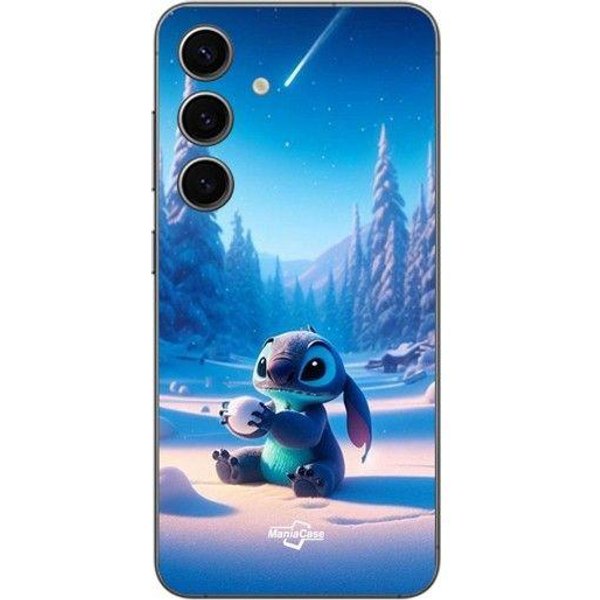 Funda De TeléFono - Maniacase - Galaxy S24 Plus - Flexible - Silicona - 3D Stitch Lindo Nieve Estrellada Negro-image