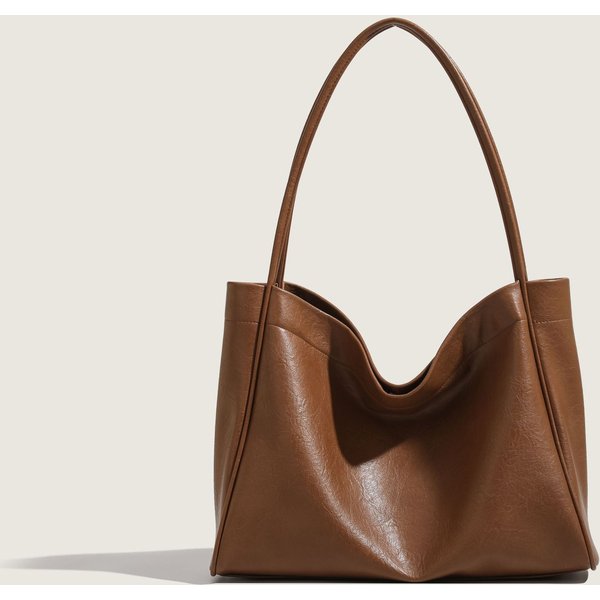 Bolso Tote Retro, Bolso De Hombro ÚNico Para Mujer, Bolso De Alta Calidad Para Estudiantes De Gran Capacidad Para Desplazamientos MarróN-image