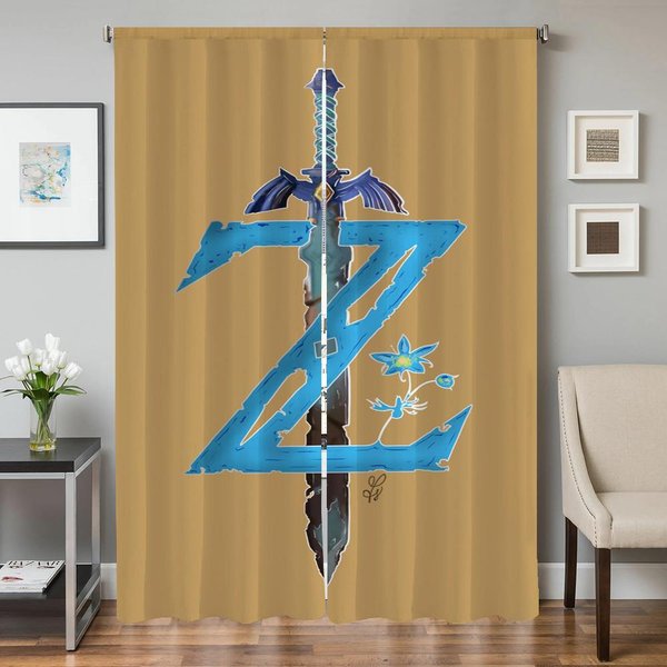 Dom WnęTrze Kuchnia ZasłOny Do Salonu 2 CzęśCi ZaciemniająCe ZasłOny Drzwiowe Z-Zelda-A Przegroda Sypialnia Dekoracja W50Xh70Cmx2Pcs-Cl Blue-image