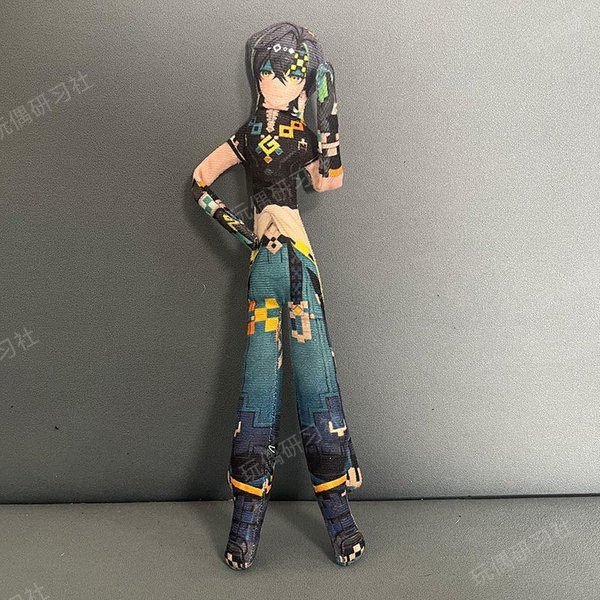 28Cm Genshin Impact WęDrowiec Xiao Morax Cosplay Pluszowa BawełNiana Lalka SmukłY SkręCany KształT Dekoracja Pokoju Abstrakcyjny Model Prezent Gray-image