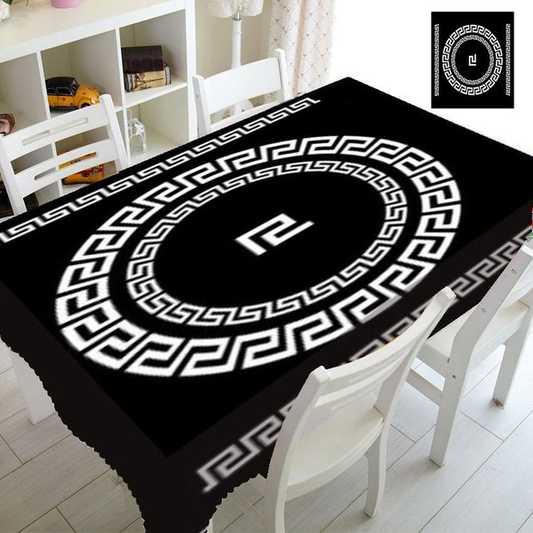 Mantel Con PatróN Ovalado Blanco Y Negro Cubierta Para Mesa De Comedor En Casa DecoracióN Para Mesa De Centro Picnic Mantel Rectangular Impermeable 70-70Cm-image