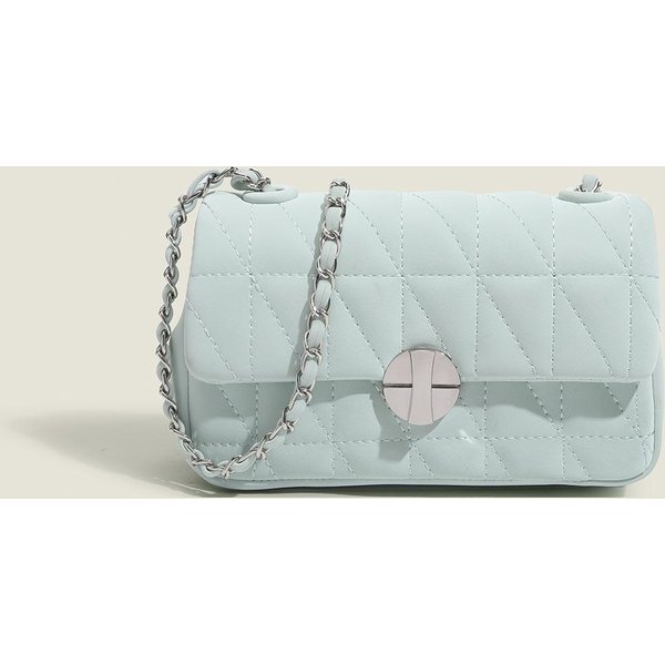 Bolso De Textura De Alta Calidad Para Mujer Cadena PequeñA De Fragancia Bolso Cuadrado PequeñO Bolso Cruzado De Moda Bolso De Hombro White-image