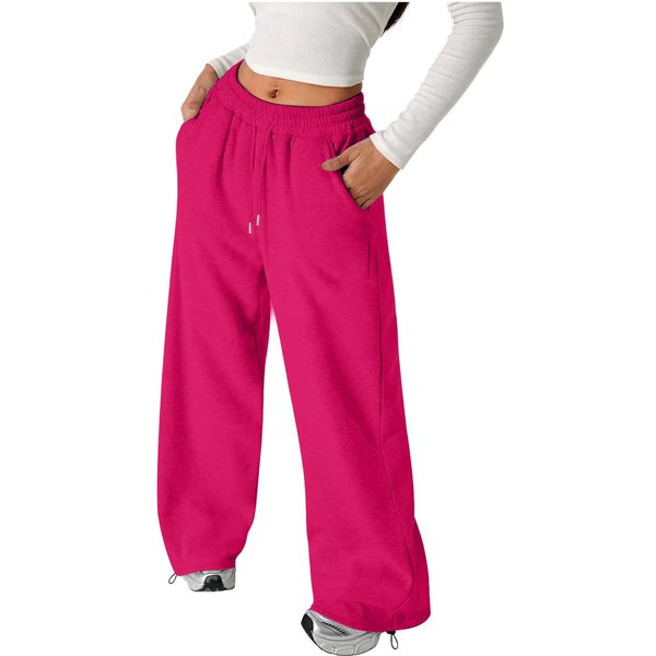 Unisex Kids Kolor LuźNy KróJ Szerokie Nogawki Spodnie Dresowe Codzienne Joggersy 130 Red-image