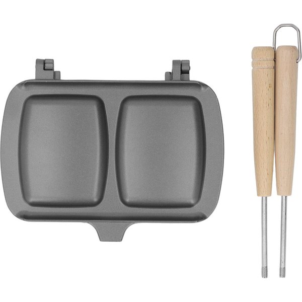 SartéN De Doble Cara ConduccióN RáPida Del Calor Calentamiento Uniforme SartéN Para SáNdwiches Desmontable Con Gancho Para L(For 6.5-9Kg) Gray-image