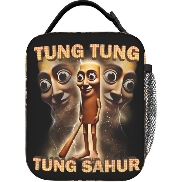 Tung Tung Tung Sahur Izolowana Torba Na Lunch Szczelna WłOski Mem Brainrot Pojemnik Na PosiłEk Torba ChłOdząCa Torba Tote Lunch Box Torby Na Jedzenie One Size-image