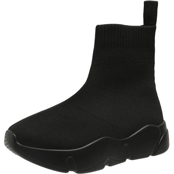 Zapatos Para Mujer Primavera Y OtoñO Botas De Mujer Colores Mezclados Punta Redonda Tejido EláStico TacóN Medio Impermeable Botas De Moda 43-image