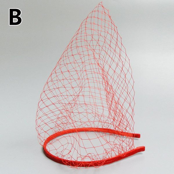 1 Szt. Retro Opaska Z Welonem ŚLubna Ozdoba GłOwy Fascinator Klatka Dla PtakóW Siatkowa Ozdoba GłOwy CLE Gray-image