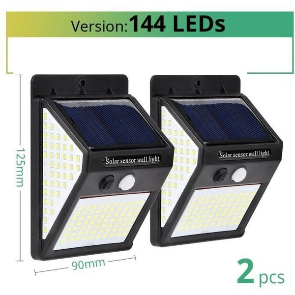 LáMpara De Pie Solar Para Exterior Con 30 LED Y Detector De Movimiento PIR - Negro-image