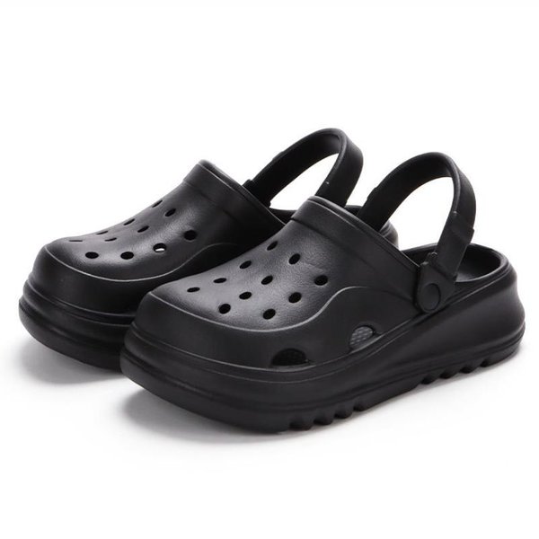 Zapatos De Mujer Zapatillas De Casa EVA Zuecos Suaves Sandalias De Plataforma Gruesa CóModas Moda Zapatillas De Exterior Toboganes De Playa De Verano 36-37 Black-image
