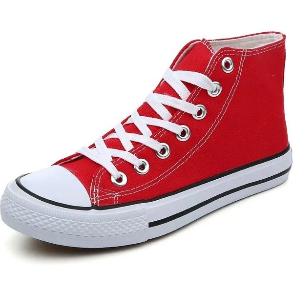 Wysokie Buty PłóCienne Wulkanizowane MęSkie Buty Letnie Rekreacyjne Modne OddychająCe Sznurowane Sportowe Zapatos De Hombre 43 Red-image