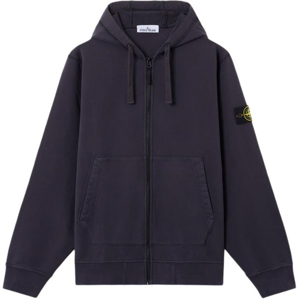 Stone Island Bluza Z Kapturem Na Zamek Z Naszywką MęSkie Bluzy K2S156100061S0051-V0026 S Black-image