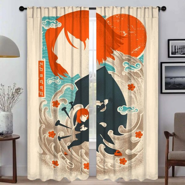 Jujutsu Kaisen ParticióN Cortinas Elegantes Para HabitacióN Para Sala De Estar Cortina Blackout Cortinas Para Interior De Hogar 2 Piezas Estores Cocina W50Xh70Cmx2Pcs-Cl-image