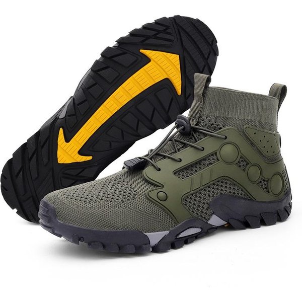 MęSkie Buty Trekkingowe OddychająCe Sneakersy Trekkingowe MęSkie Lekkie Outdoorowe Buty Trekkingowe Buty Trailowe MęSkie Dzianinowe Casualowe Buty Sportowe 38 Zielony-image