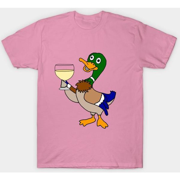 T Shirt Kobiety Zabawna Kaczka KrzyżóWka Picie Wina Harajuku Drukuj Kawaii Tshirt Letnia Koszulka Damska Z KróTkim RęKawem Top Tee 2XL-image