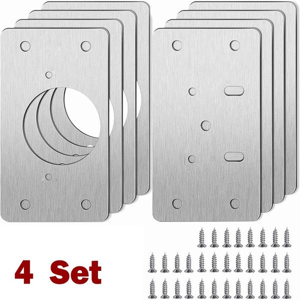 Bisagras De Cierre Bisagra De Placa FijacióN De Puerta De Armario Acero Inoxidable 4 Pair-image