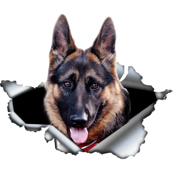 Samoprzylepna Naklejka Owczarek Niemiecki Pies Domowy Naklejka Samochodowa Wodoodporne Dekoracje Samochodowe Na Zderzak Tylną Szybę Laptopa JM38 A-30X25Cm-image